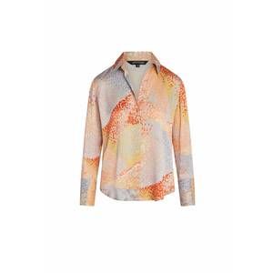 NEW CATHERINE GEE daria silk blouse in warm cosmos